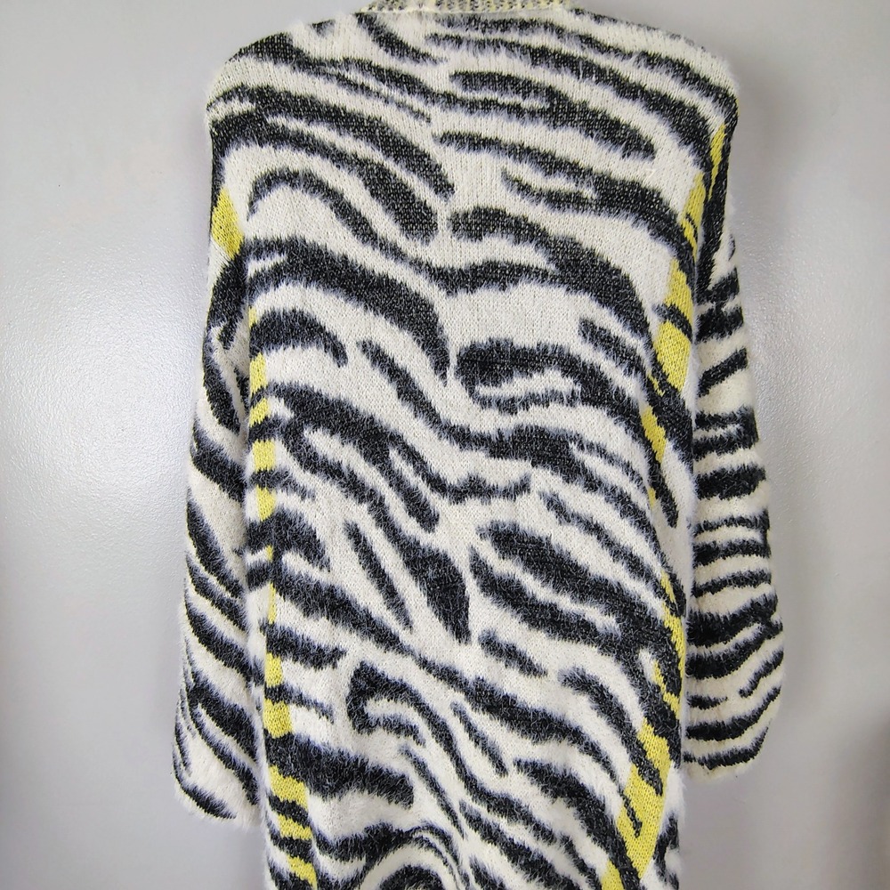 Do Everything In Love Zebra Print Fuzzy Longline Cardigan OS animal mob wife - Picture 8 of 14